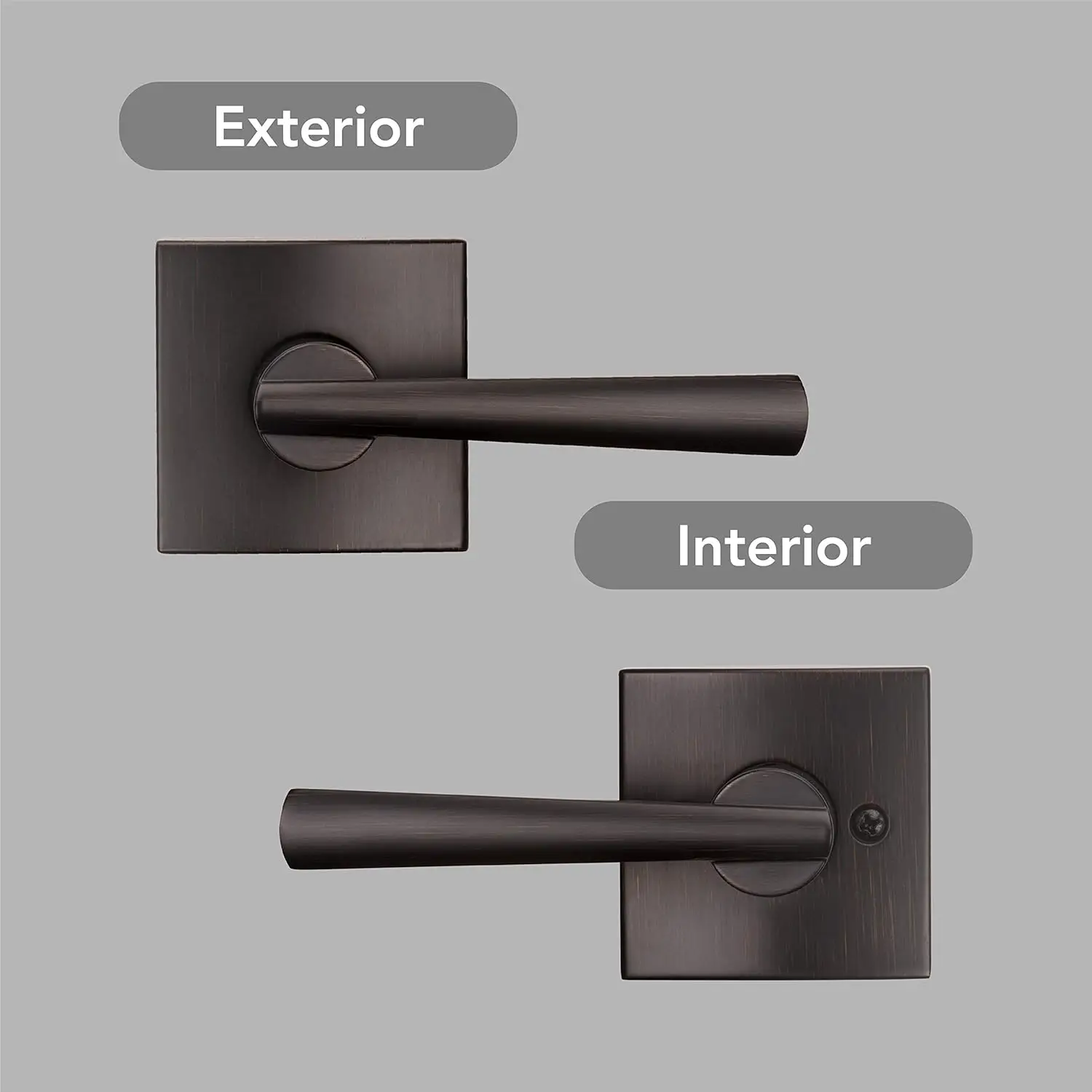 Baldwin Spyglass , Interior Passage Door Reversible Lever for Hallway/Closet/Rooms, Non-Locking Door Handle