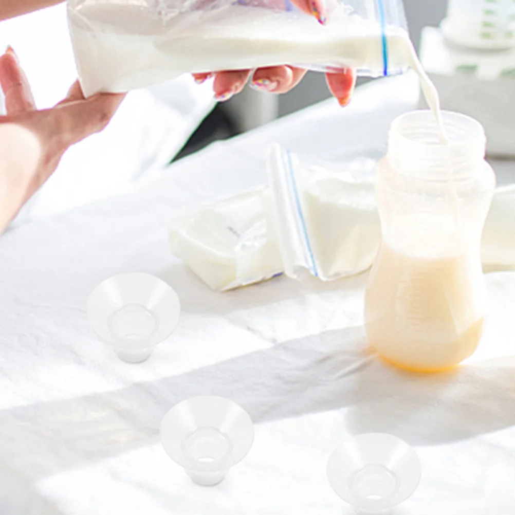 

2pcs Breast Pump Caliber Converter Silicone Flange Inserts Reusable Transparent Parts Electric Wearable Pumps Baby Feeding