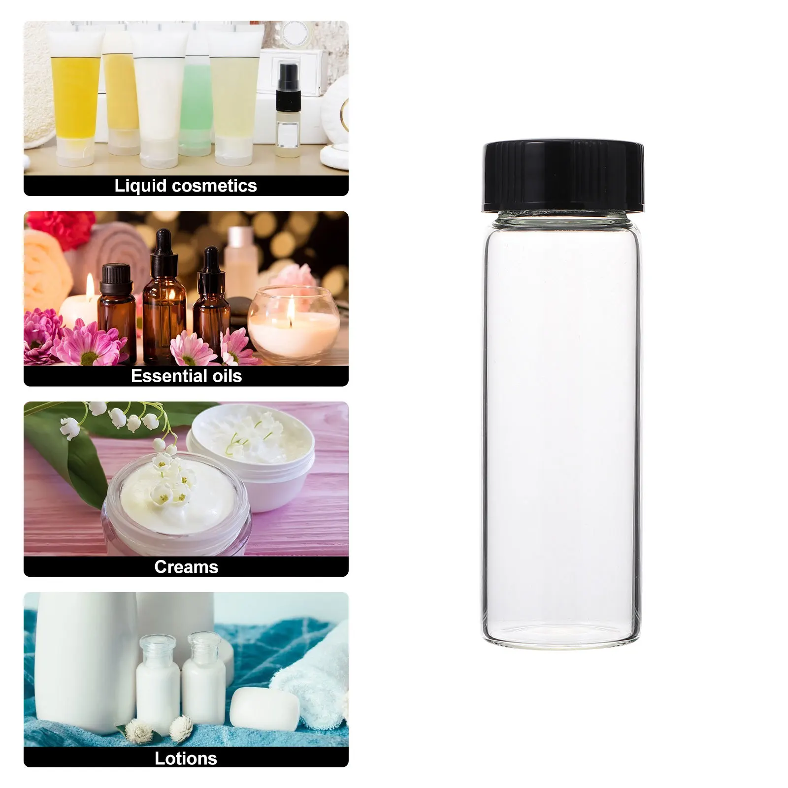 

30Pcs Laboratory Glass Bottles Transparent Screw Cap High-Quality Reagent Containers Sample Storage Chemical Bottles Practical