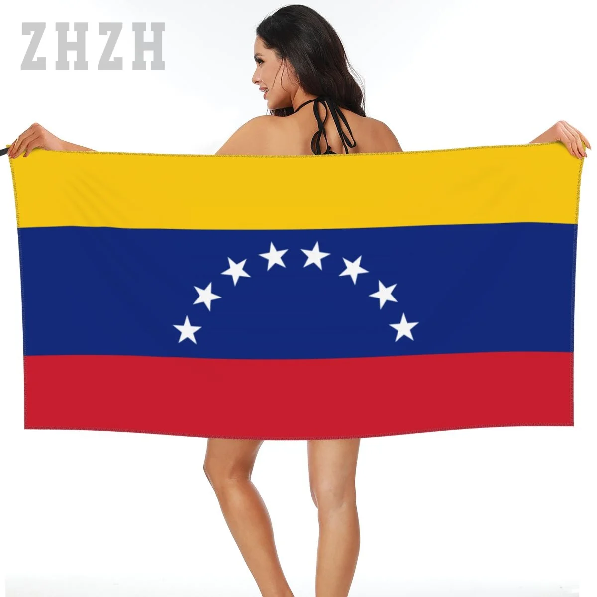 More Design Venezuela Flag Emblem Bath Towel Quick dry Microfiber Absorbing Soft Water Breathable Beach Swimming Bathroom