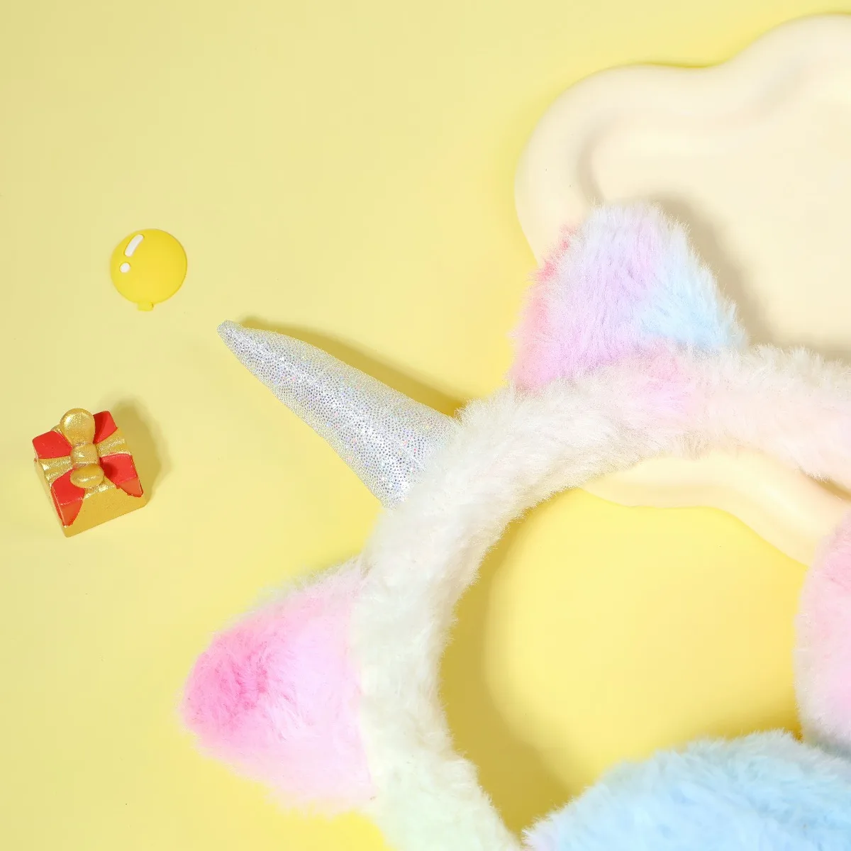 Cute Unicorn Cat Ear Earmuffs Plush Fur Headband Ear Warmers for Women and Kids Fluffy Earflaps for Winter Cycling