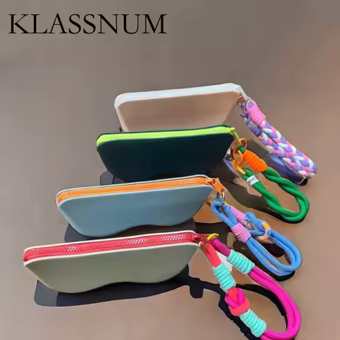 Silicone Zipper Glasses Bag Sunglasses Storage Protective Cover Hanging Bag Coin Purses For Women Girls Waterproof Glasses Box