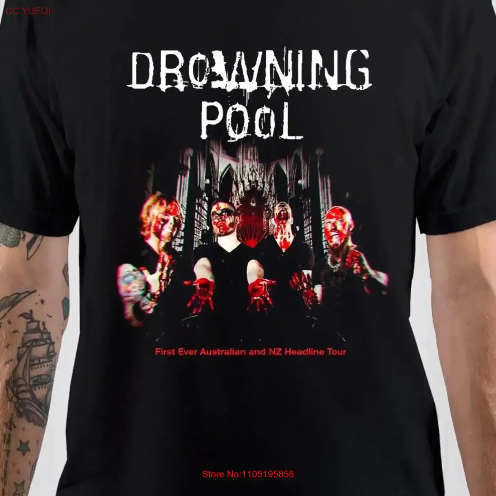 

Happy Halloween Drowning Pool Band Music Черная футболка размера от S до 5XL PP973 винтажная стираная унисекс стильная мужская графическая повседневная футболка