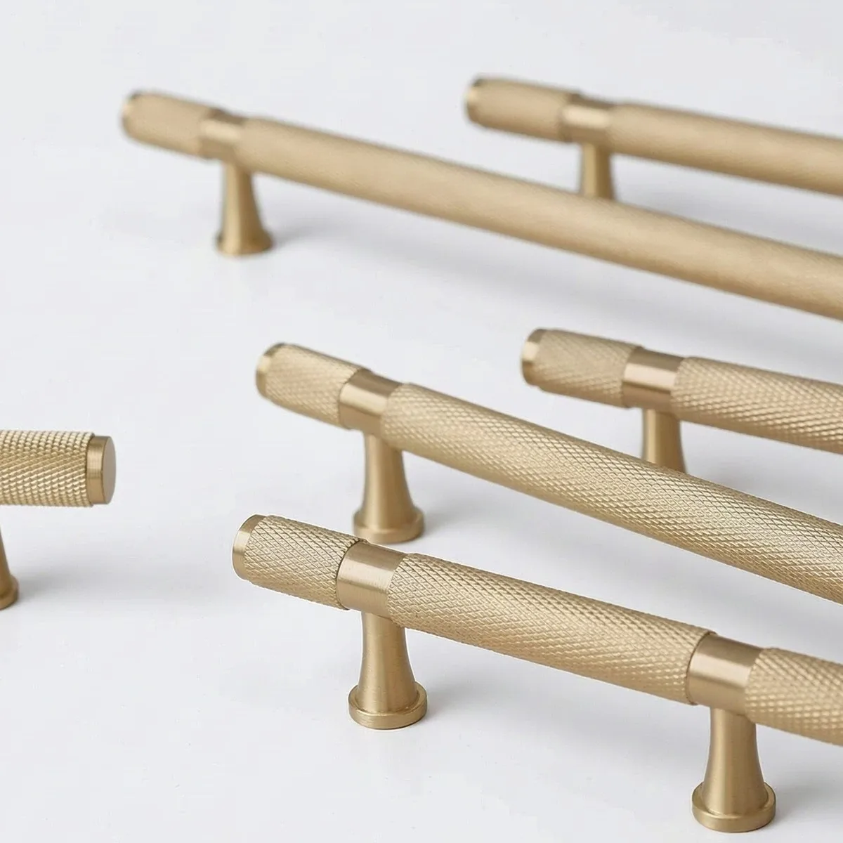 Knurled Brass Cabinet Handles Kitchen Drawer Pulls Wardrobe Door Handles Bedroom Closet Cupboard Dresser Pull Furniture Hardware