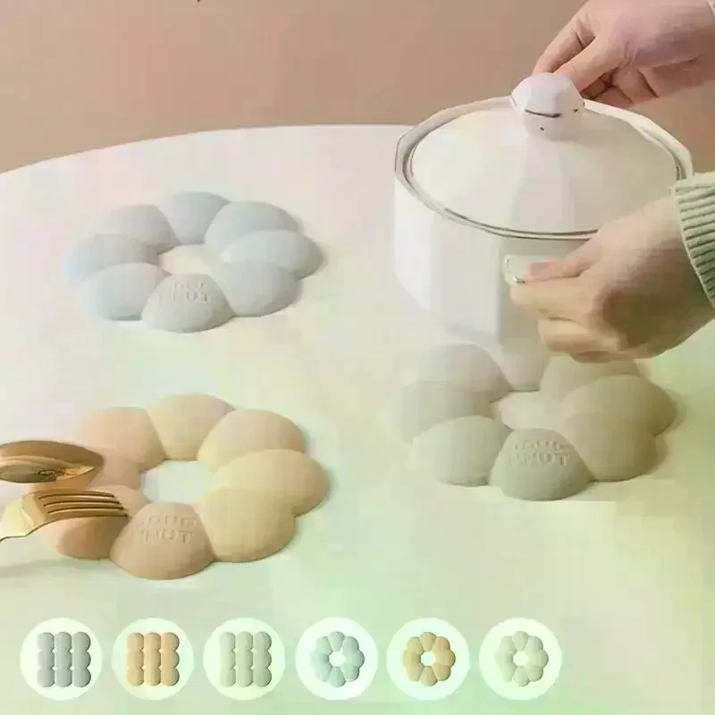 Multi-purpose Pot Mat Heat Resistant Coaster Donuts Shape Silicone Coaster Set Heat Insulation Mat For Dining Table For Hot