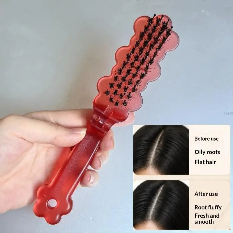 Foldable Bristle Comb Mane Bristle Hair Brush Portable Pocket Collapsible Travel Massage Salon Hair Styling Tool