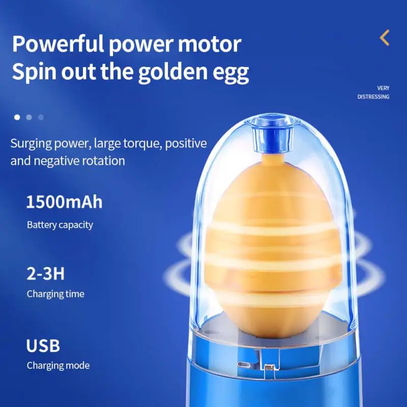 1500mAh Electric Egg Scrambler for Eggs Egg Shaker Portable Electric Egg Spinner Egg Yolk White Mixer with Sucker Cute Mini