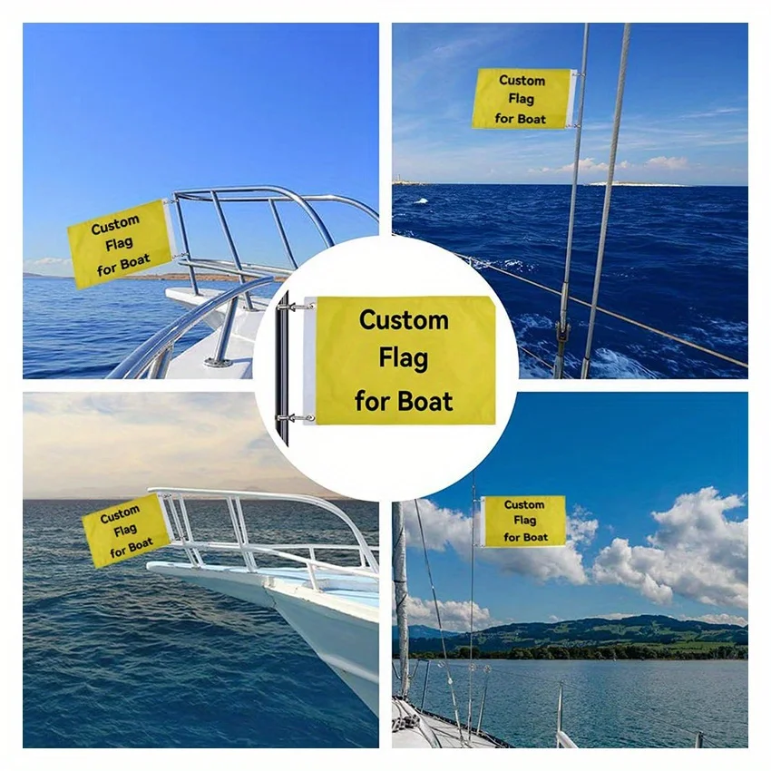 1pc, Small Boat Custom Flag (30X45cm) Personalized Banner Mini Flag Unique Boating Gifts for Women and Men with 2 Brass Grommets
