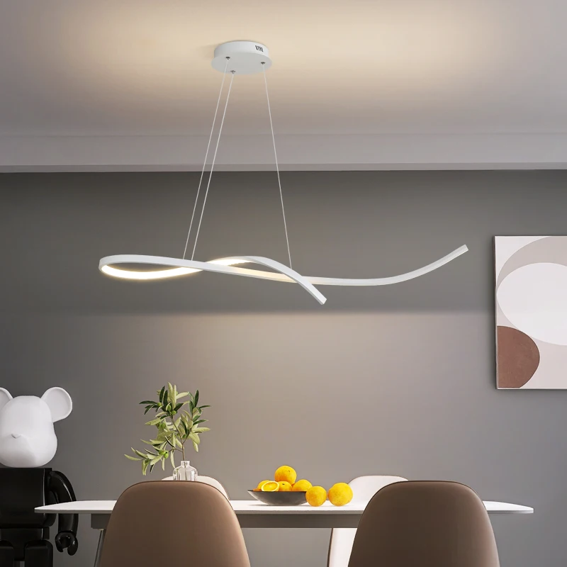 Lampe LED Suspendue Blanche au Design Minimaliste Moderne, Luminaire Décoratif d'Nik, Idéal pour un Salon, une Cuisine ou une Salle à Manger