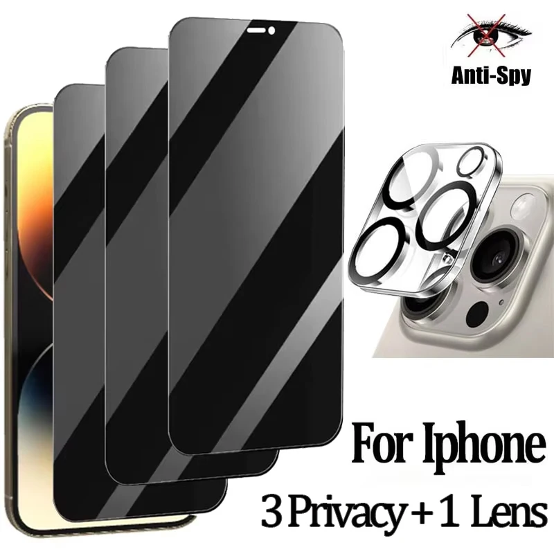 Защитное закаленное стекло для iPhone 16, 17, 15, 14 Pro, iPhone 15, 14, 13, 12, 11 Pro Max, iPhone 14, iPhone 13, iPhone 16, iPhone 16 Pro, защита экрана от шпионажа, iPhone 14 Pro
