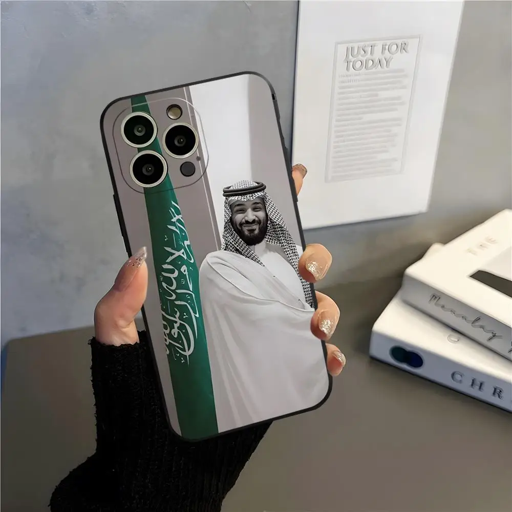 MINISO محمد بن سلمان جراب هاتف آيفون 17 15 16 13 برو ماكس 14 12 11 Xr X 8 7 6 Plus غطاء خلفي فاخر