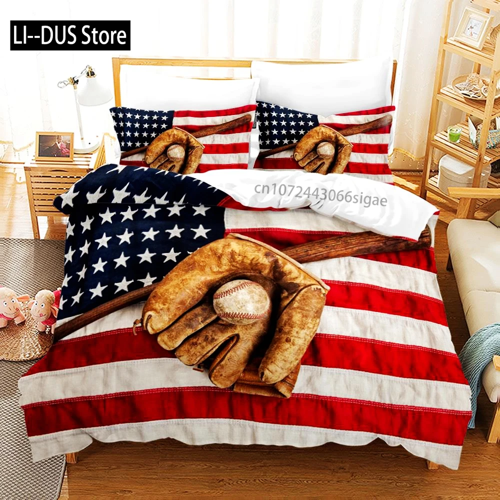 

Sports Baseball Bedding Set Single Twin Full Queen King Size Baseball Bed Set Aldult Kid Bedroom Duvetcover Sets 3D Print 011