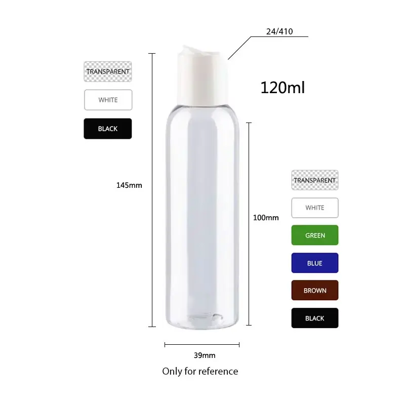 Botellas Vacías de plástico para loción, botellas con prensa de disco, tapón de rosca, color blanco claro, negro, champú, PET, cosméticos, 24 piezas, 150ml, 200ml, 250ml