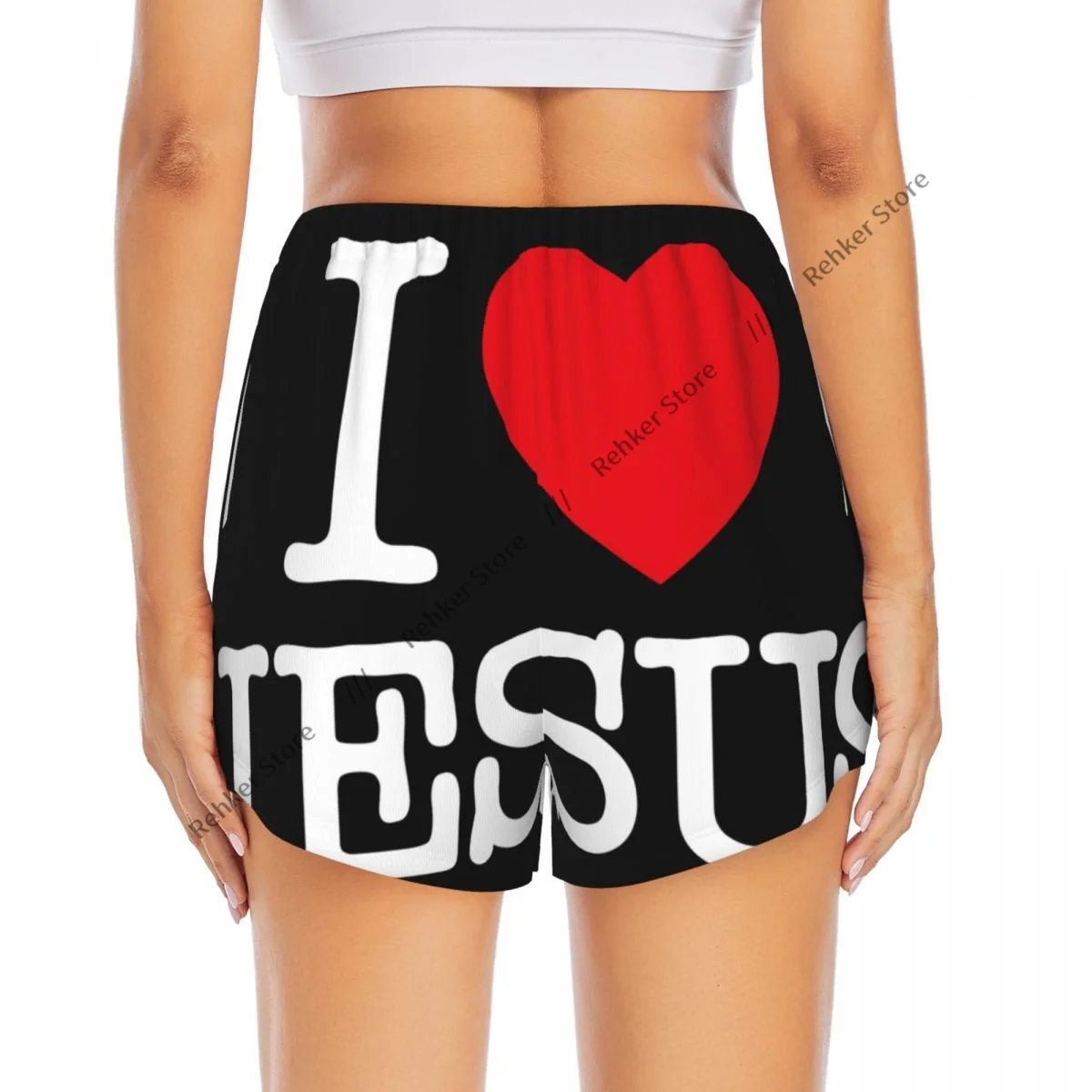 Women Yoga Shorts I LOVE JESUS Workout Shorts Fitness quick-dry Ladies Yoga Gym Running Short Pants Sportswear