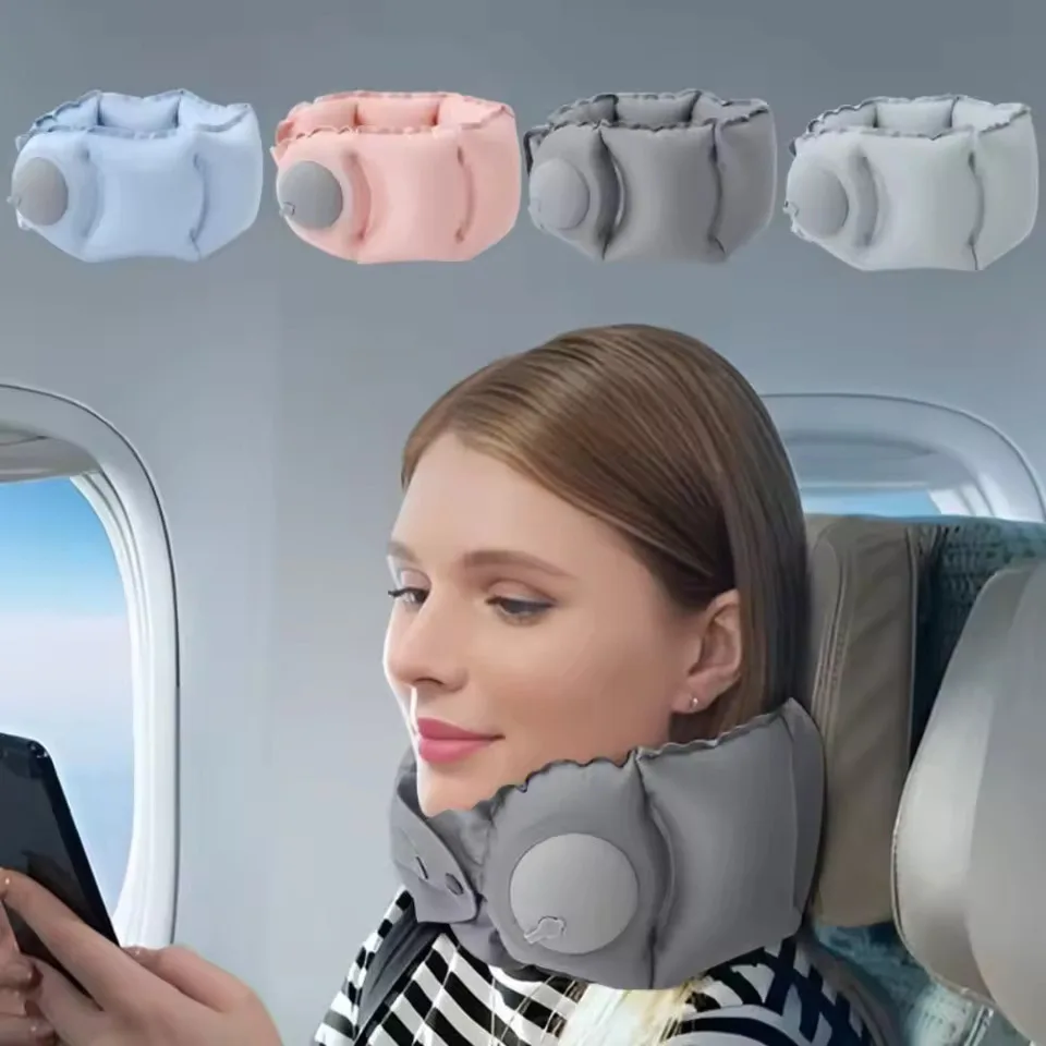 

Pressed Inflation U-shaped Inflatable Pillow Super Light Neck Protection Travel Pillow Space Saving Neck Rest Neck Pillow Office