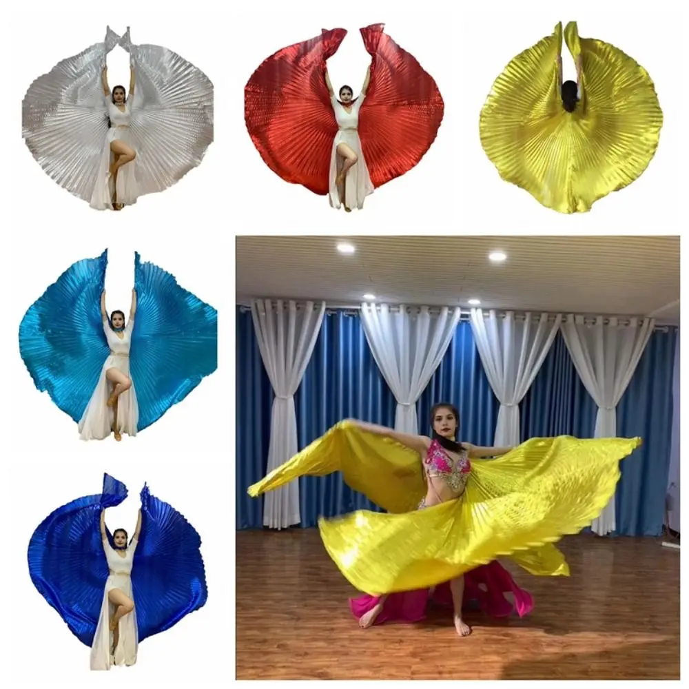 Kreative Bauchtanz-Flügel-Requisite, 360-Grad-Plissee, großer Performance-Umhang mit Teleskopstange, mehrfarbige orientalische Tanz-Requisiten