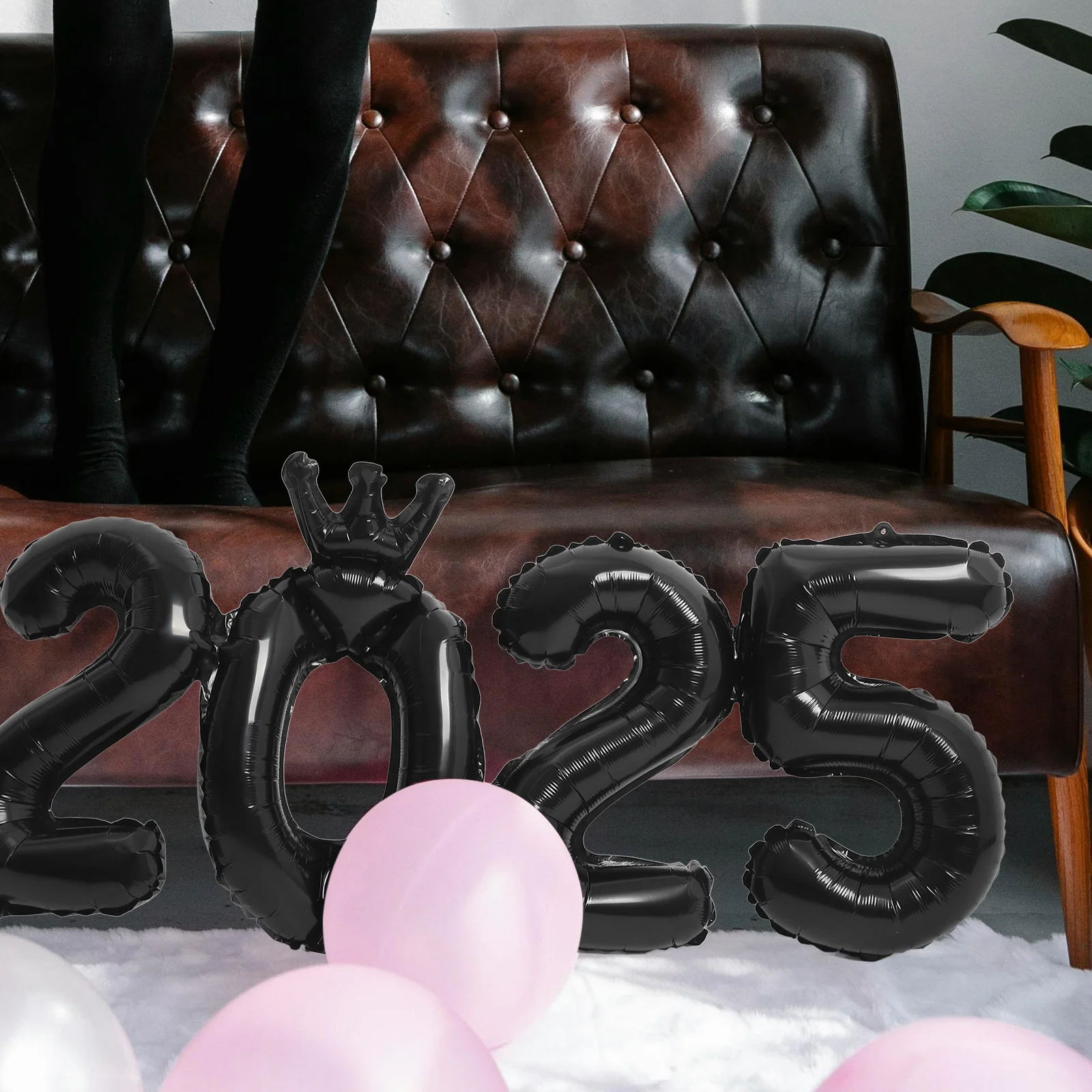 

40 Inch 2025 Foil Balloon Number 2025 Large Happy New Year Party Decoration Aluminum Celebration Birthday Event Supplies