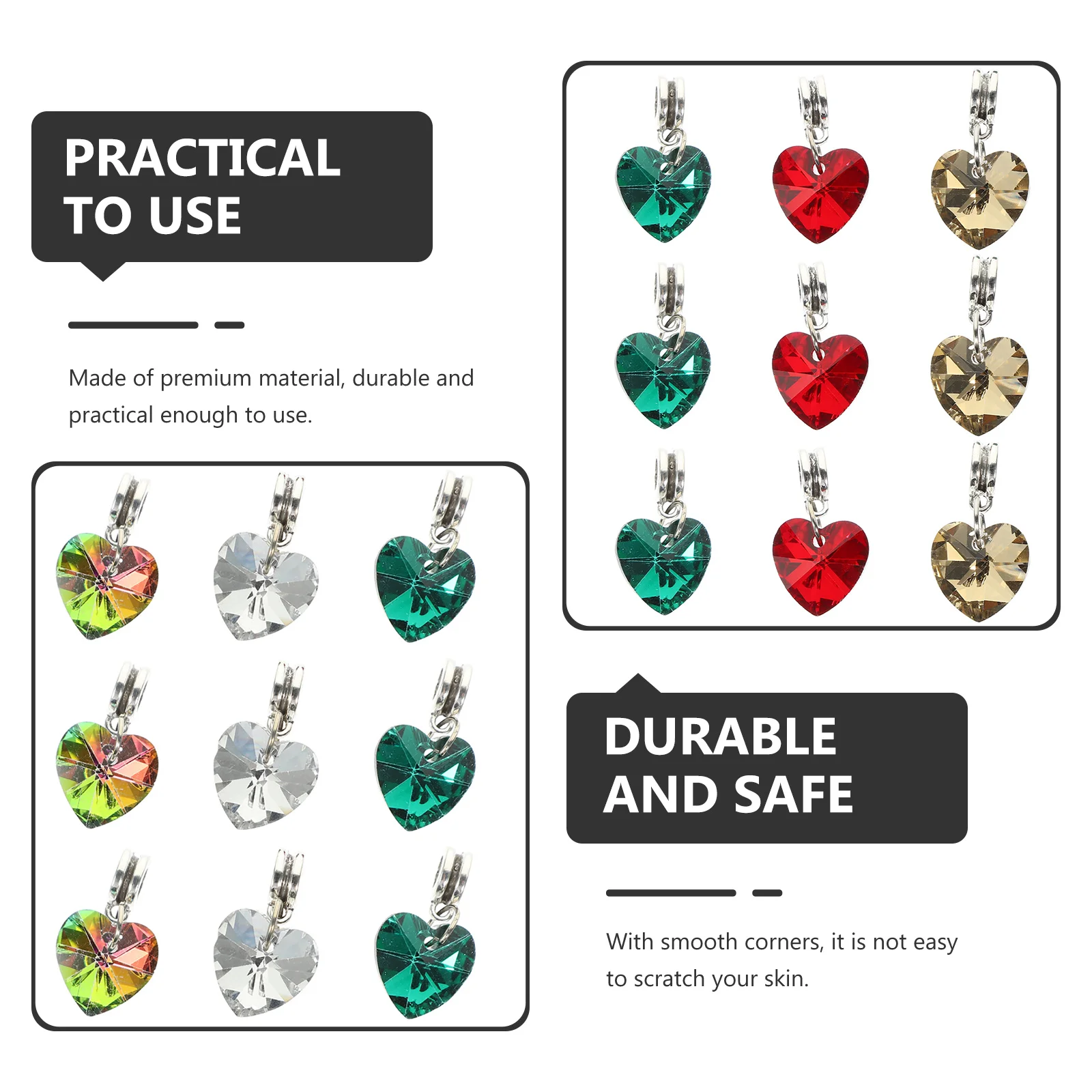 50Pcs Creative Heart Shape Electroplated Pendants DIY Jewelry Making Necklace Bracelet Accessories Professional Charms