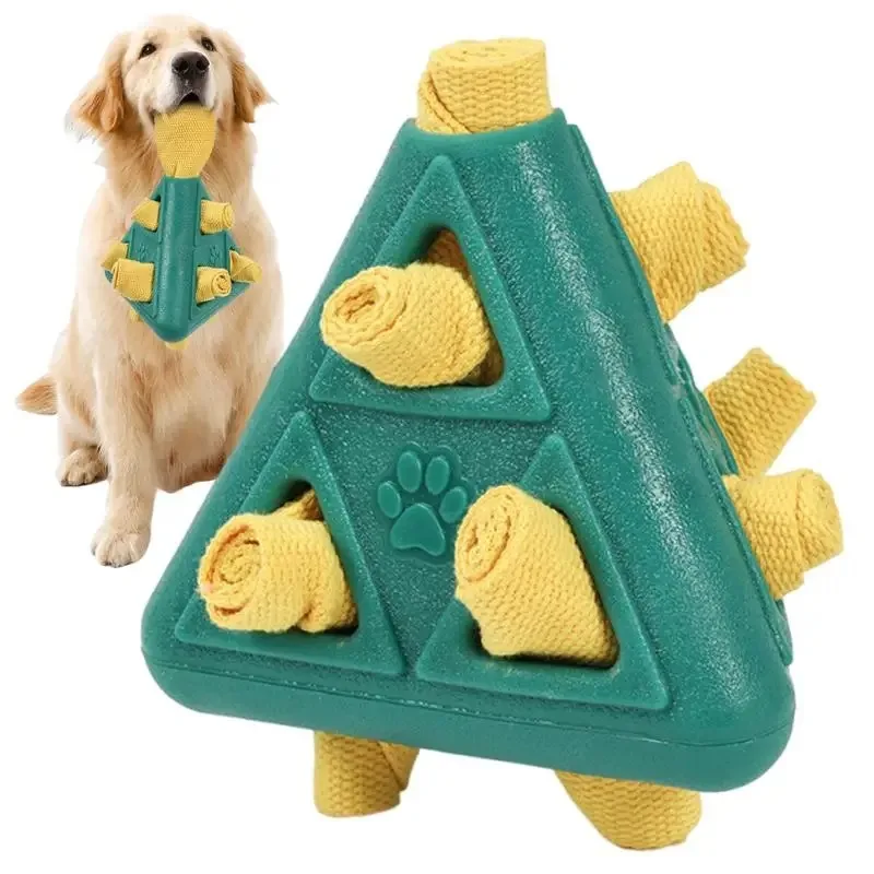 

Pyramid Shape Food Dispensing Dog Toy – Bite-Resistant Teething Cleaner & Puppy Puzzle Toy for Small, Medium & Large Sizes