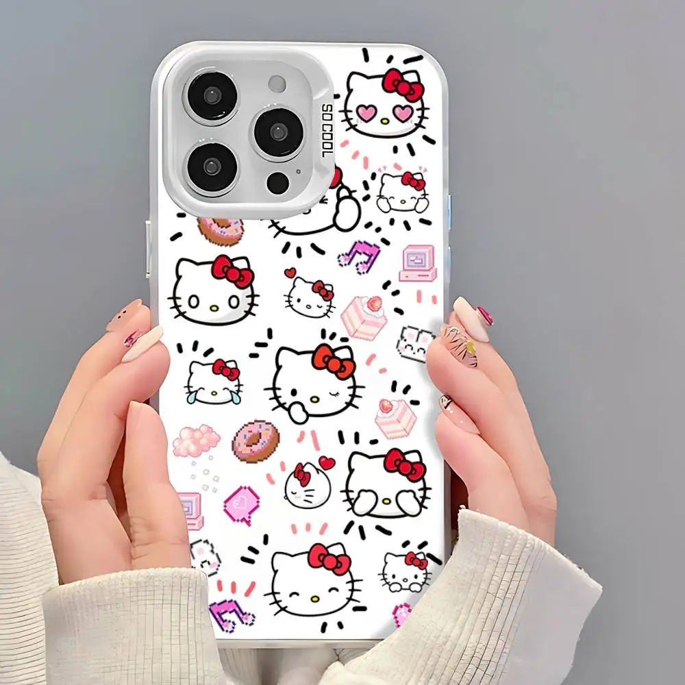 Custodia per telefono H-Hello Kittys per IPhone 17 16 15 14 13 12 Mini 11 8 7 Pro Max Plus Custodia per telefono colorata