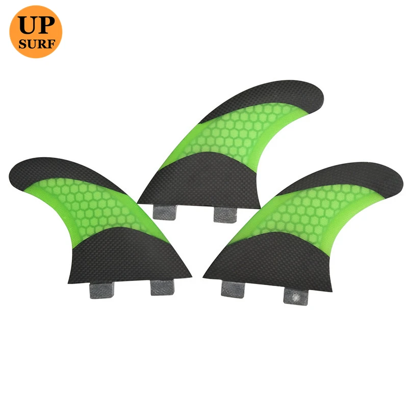 

UPSURF FCS Fins Thruster G5 Green Surfboard Honeycomb Fin Surfing Board 3 Pcs/set Double Tabs Carbon Surf Accessories