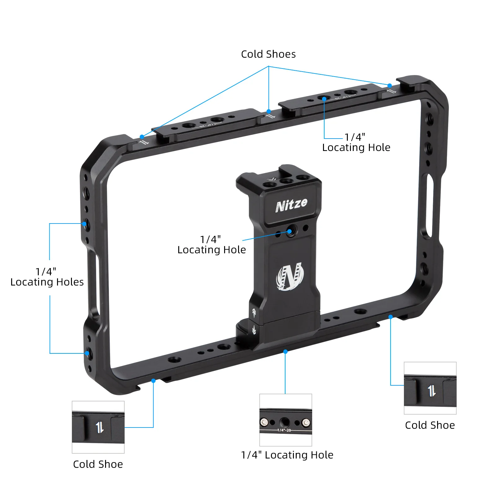 NITZE Mobile Phone Cage Clip Extended Parts For 69mm-88mm Mobile Phones T-MP01A T-MP01B