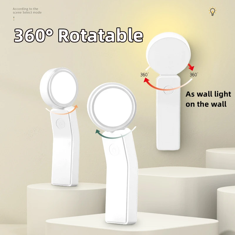 LED Night Light Desk Lamp Hanging Magnetic Table Lamp Chargeable Stepless Dimming Cabinet Light For Closet Wardrobe Wall Lamp