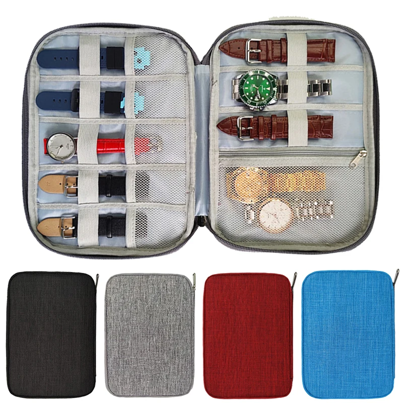 Watch Organizer Case Multifunction Portable Travel for Watch Strap Band Box Storage Bag Watchband Holder Case Pouch Accessories