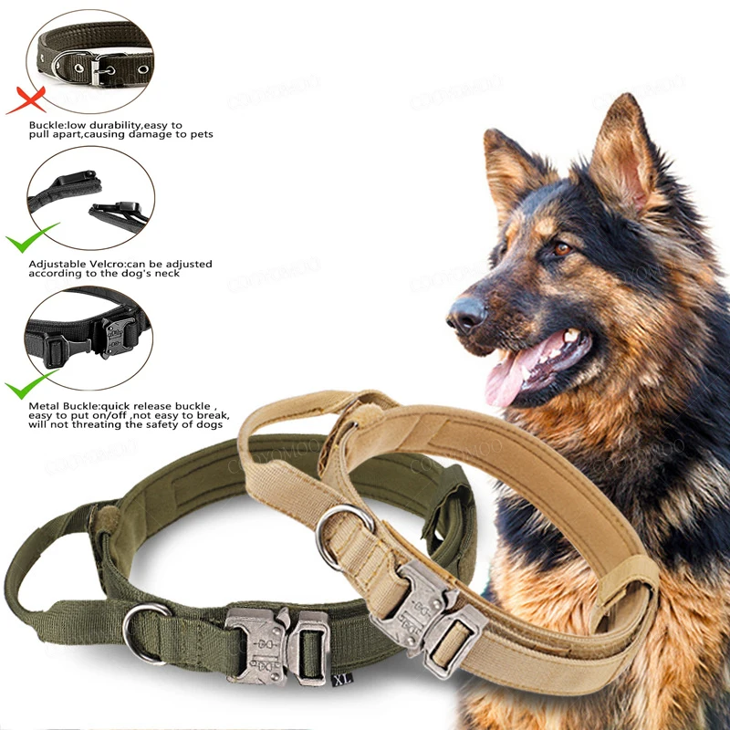 Pet Tactical Dog Collar And Leash Military Adjustable Duarable Nylon Leashs For Medium Large German Shepard Training Accessories