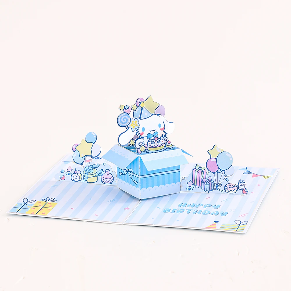 Cinnamoroll Pop-up Entertaining Greeting Card Cute Hello Kitty Birthday Card With Envelope Creative Celebration Birthday Gifts