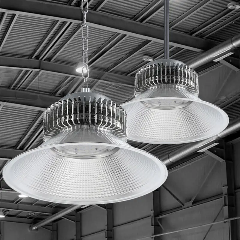 100-300W High Bright LED High Bay Lights 4 Pack Aluminum White Industrial Lighting for Warehouse Garage Commercial Market