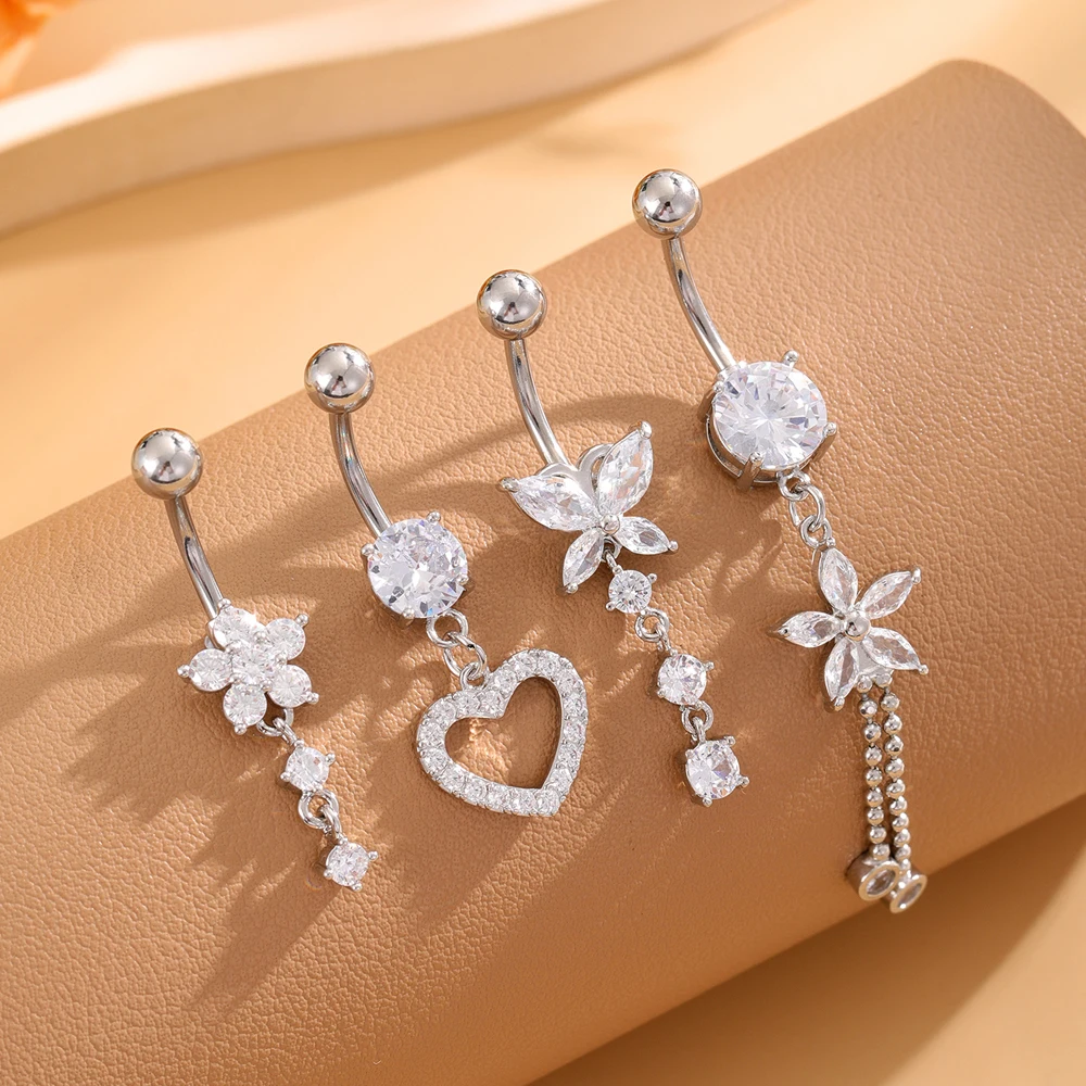 3-5pcs Mixed-Style Sets Dangle Belly Button Rings