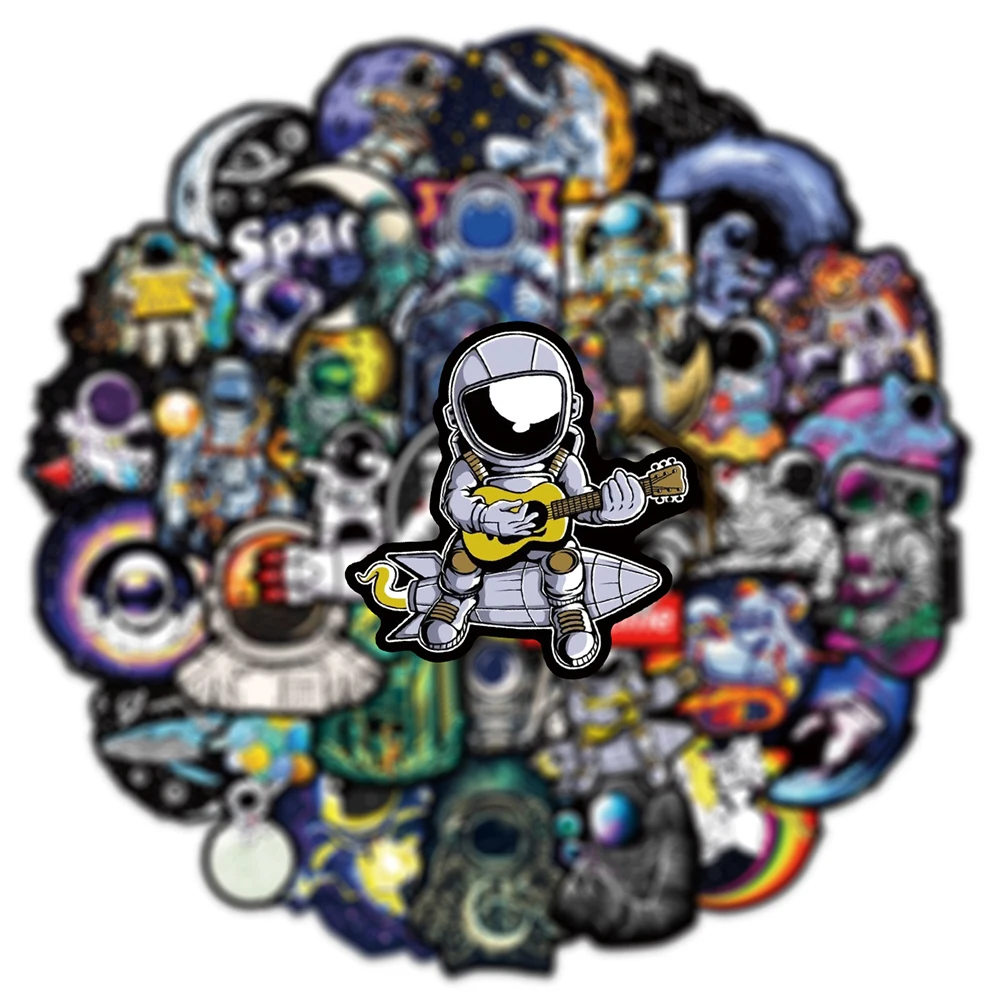 10/30/50 Stück Coole Weltraum-Astronauten Cartoon-Aufkleber Ästhetische Graffiti-Sticker DIY Gitarren- und Gepäckaufkleber Wasserdichte Aufkleber