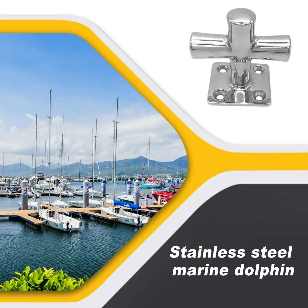 316 Stainless Steel Cleat Crosses Single Boat Bollard Mount Heavy Mooring Tie Flat Deck Corrosion Resistance Bolts