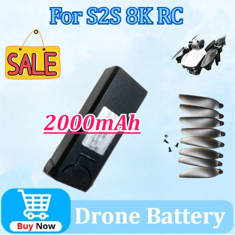 

Upgraded Replacement 3.7V 2000mAh Drone Battery for S2S Drone Li-po Battery Packs for S2S 8K RC Quadcopter Spare Parts