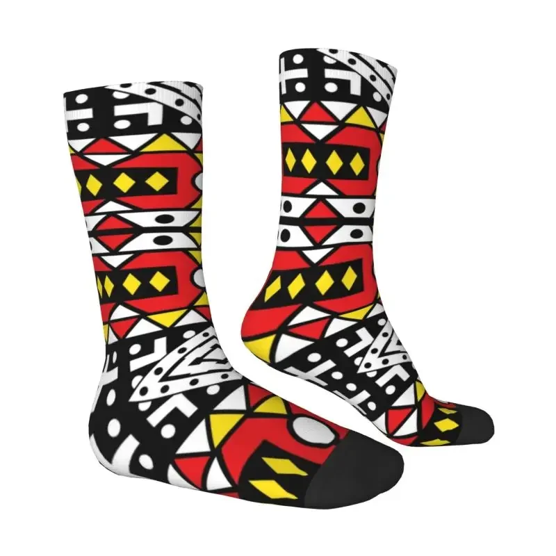 Funny Men's Kizomba Samakaka Ankara Print Crazy Socks Unisex Breathbale Hip Hop 3D Printed African Pattern Wax Design Crew Socks