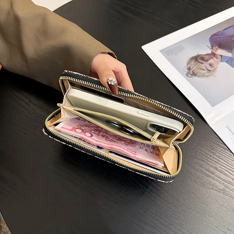Модный женский кошелек с разноцветным полосатым узором и длинным дизайном, однотонные кошельки для женщин