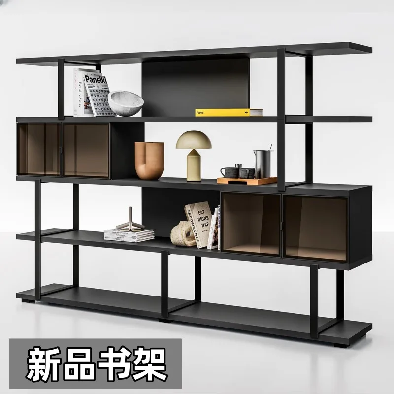 Libreria italiana minimalista con vernice Libreria portaoggetti in legno massello da studio moderno e minimalista nordico