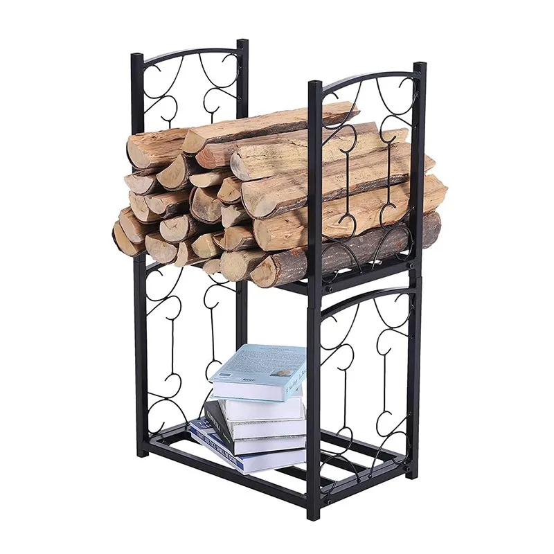 Outdoor camping site firewood stacking Layered wooden storage Storage  Firewood storage rack