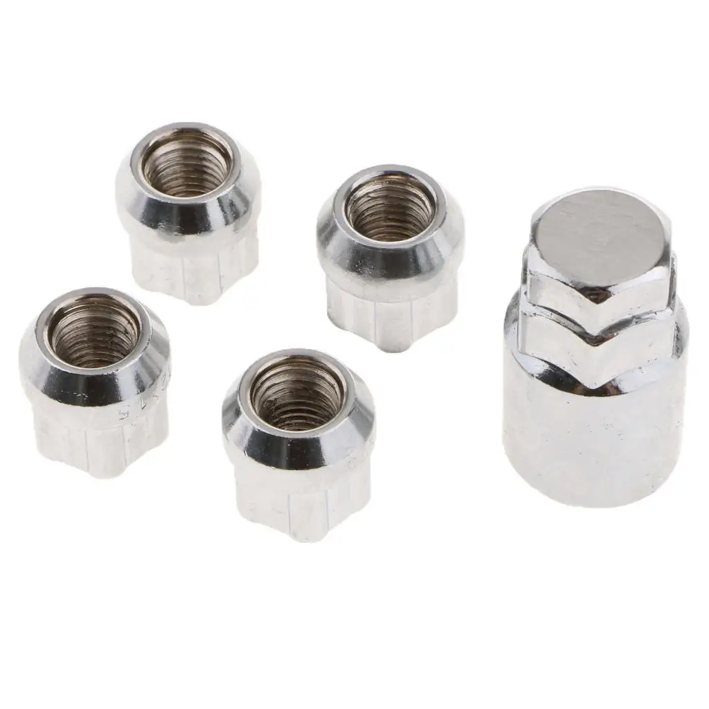 4 NUTS+1 KEY M12X1.5 WHEEL LOCK Anti Theft Security Nut for ,