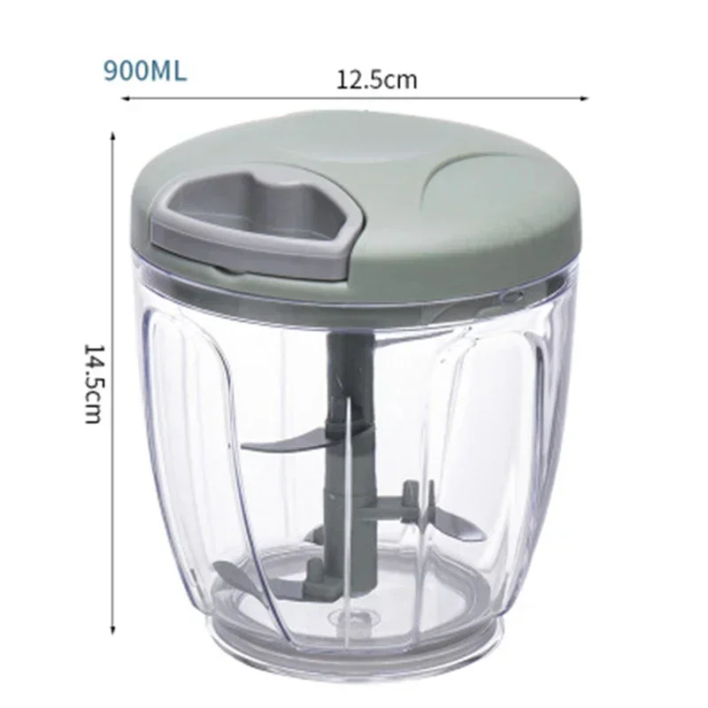 NONE 500/900ML Knoblauch Chopper Manuelle Drehen Gemüse Cutter Chopper Slicer Obst Knoblauch Brecher Küche Gadget Mixer Fleischwolf 4