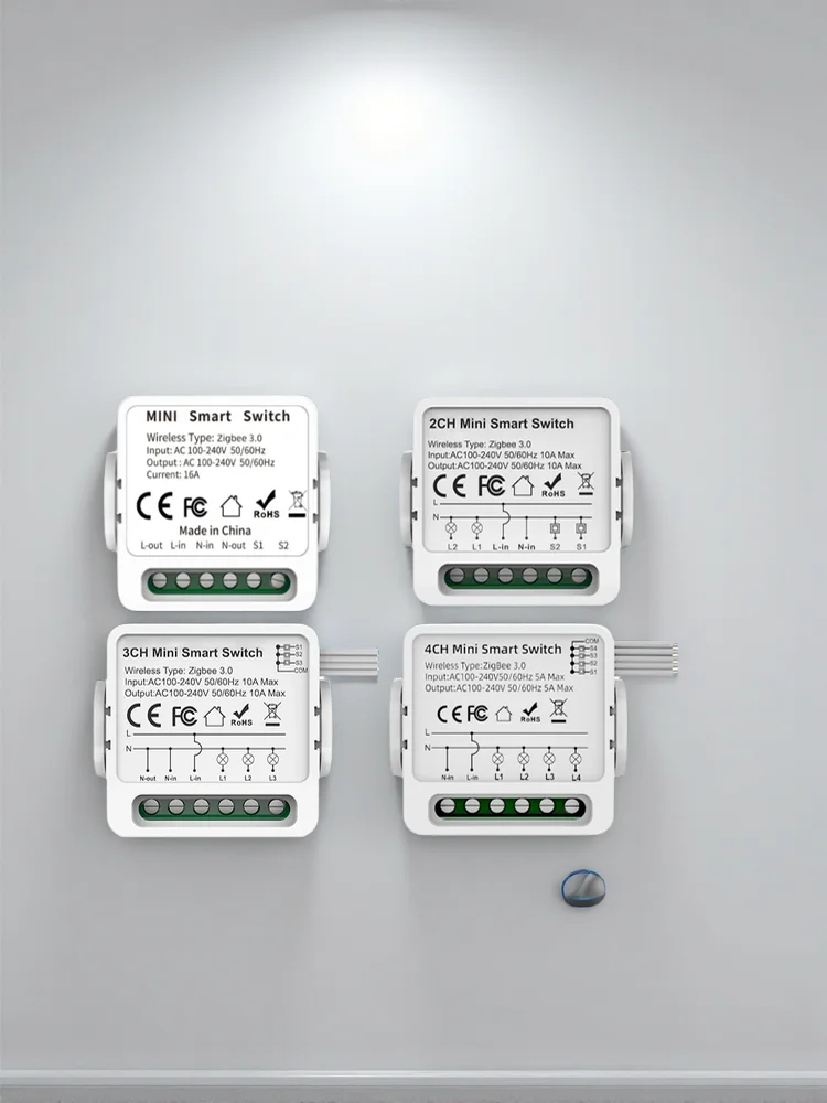 Tuya ZigBee 3.0 Smart Switch Modul 1/2/3/4 Kanal 2-Wege-Steuerung Schalter mit Zeitschaltfunktion Kompatibel mit Alexa Google Home Smart Life APP