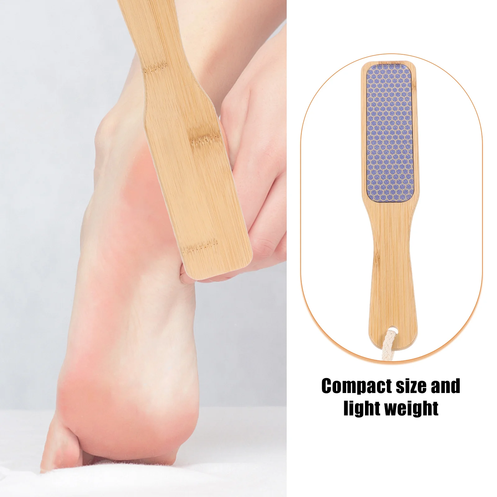 Bamboo Handle Foot Callus Remover Transparent Glass Pedicure File for Dead Skin Exfoliation Smooth Heel Care Home Salon Use