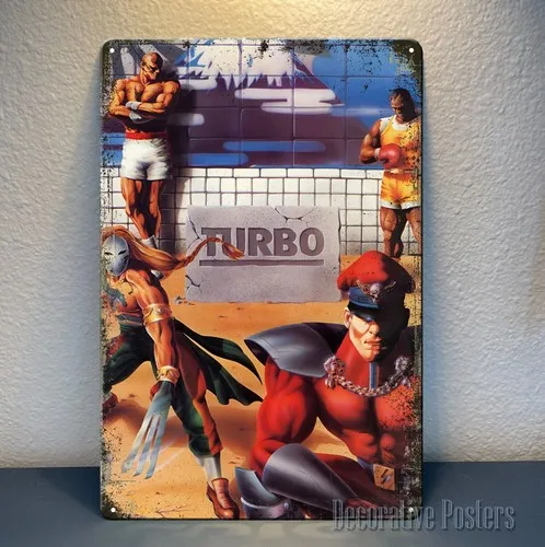 Y1,Turbo Retro Video Game Metal Poster -Size: (20x30cm) Sign