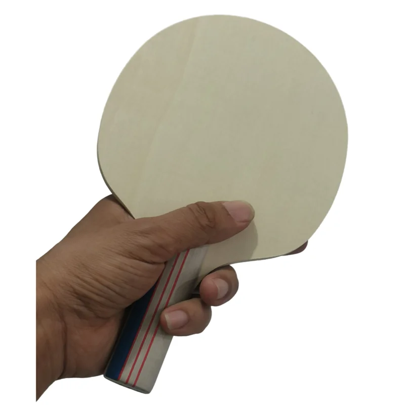 

5-Ply Solid Wood Palm Size Table Tennnis Blade / Small Handle Table Tennis Racket with Double Pimples-in Rubber Sheets