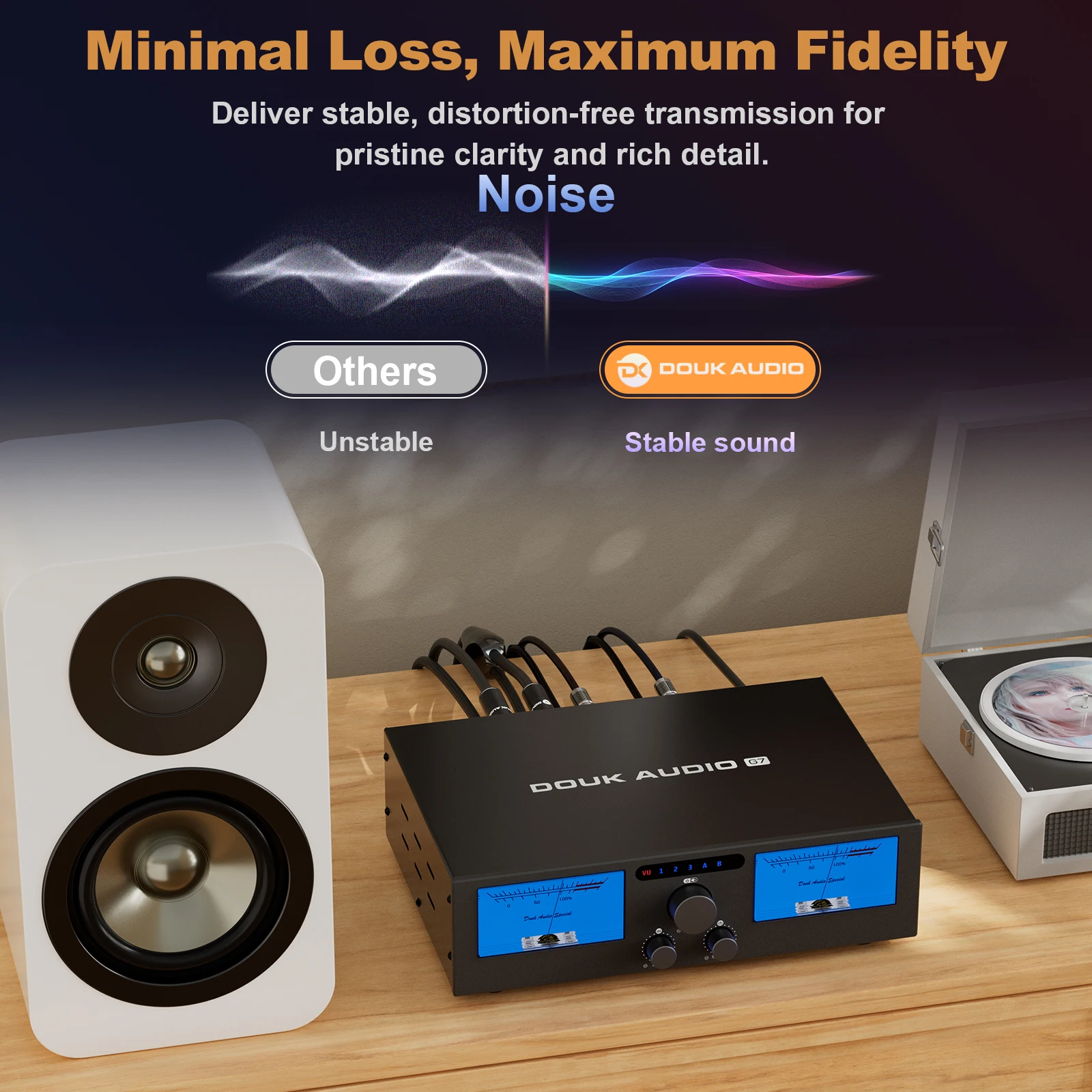 Douk Audio HiFi-Lautsprecherkabel, OFC-Leiter, Bananenstecker, Beryllium-Kupfer, rhodiumbeschichtet, für Verstärker, Heimkino, 1,5 m/5 Fuß – Detail 5