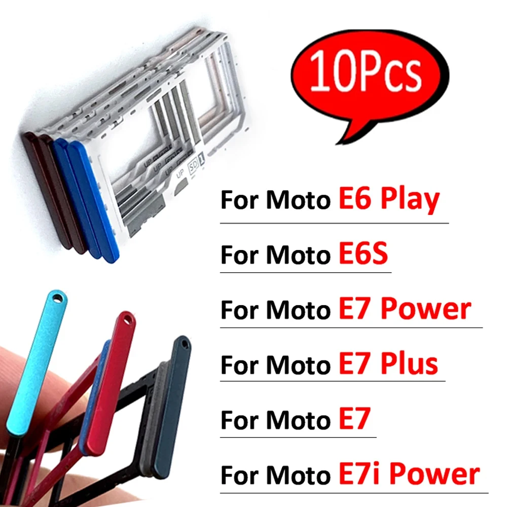 10 Uds., nuevo para Moto E7 Power E5 Plus E6 Play E6S E7i Power Edge 20 Pro tarjeta SIM Chip ranura cajón bandeja soporte adaptador Accesorios