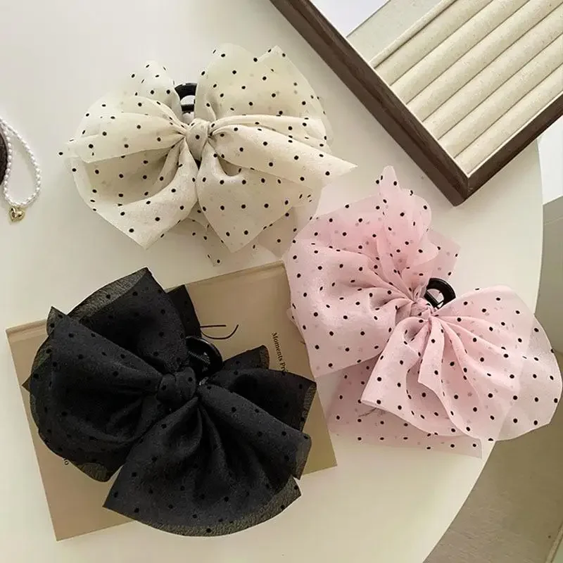 Posh Charm Large Bow Hair Claw for Women Stylish Accessory for Ponytail Braid Fashionable Hair Dress Holder