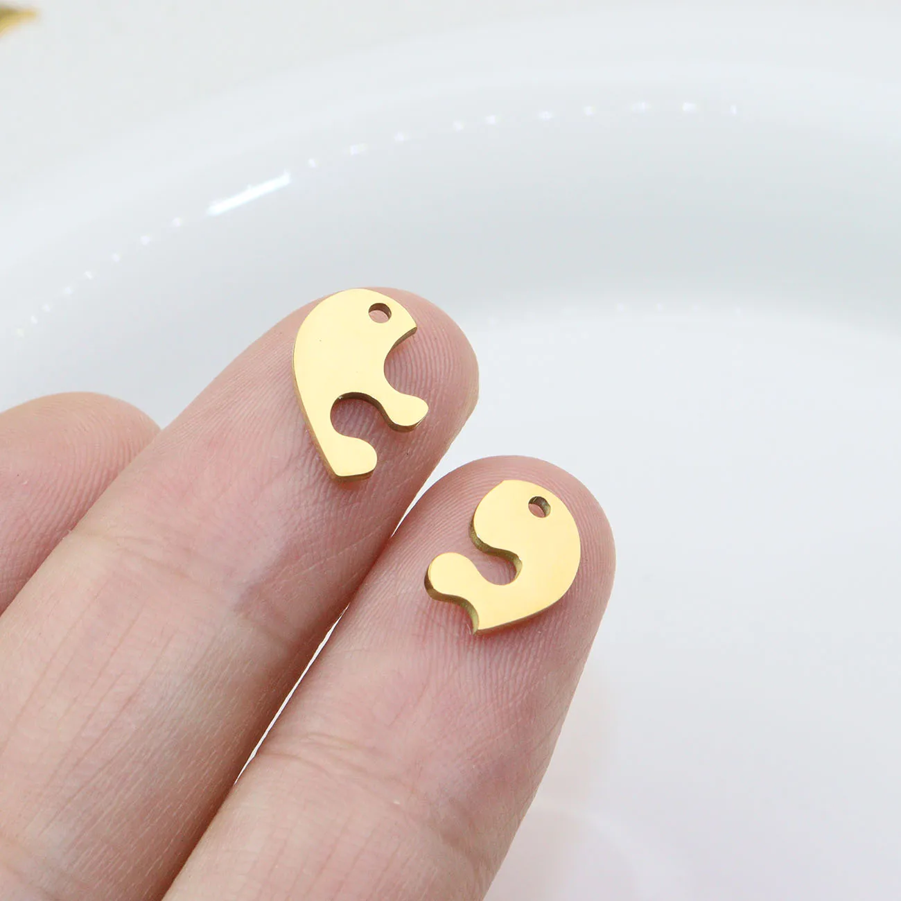 5 Sets Stainless Steel Mirror Polish Jewelry Heart Friends Charms Pendant DIY Handcraft Waterproof Antiallergic