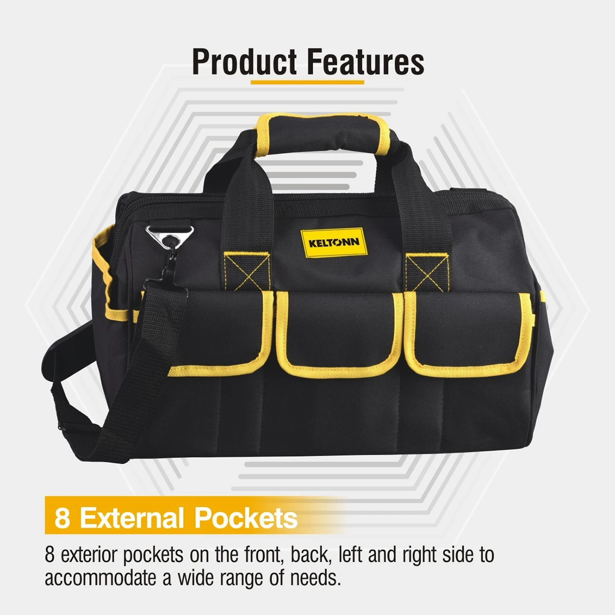 Tool Bag 14.5 Inch, Waterproof and Scratch Resistant Tool Bag for Power and Small Hand Tools, Oxford Cloth Fabric